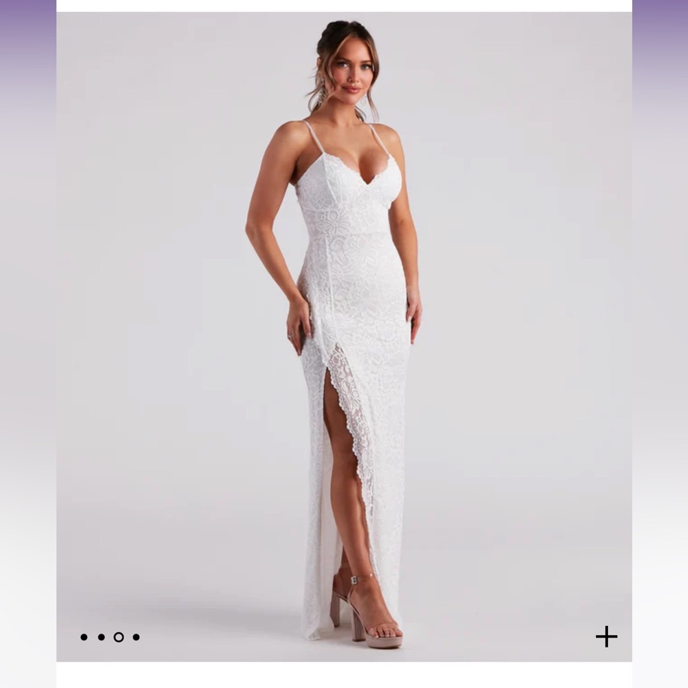 Jessica Formal Lace Slit Long Dress